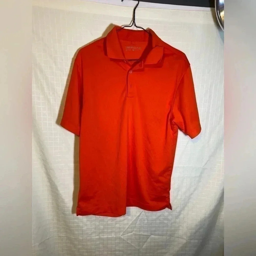 Nike Golf Men's Orange Dri Fit Golf Casual Polo Shirt Size Small